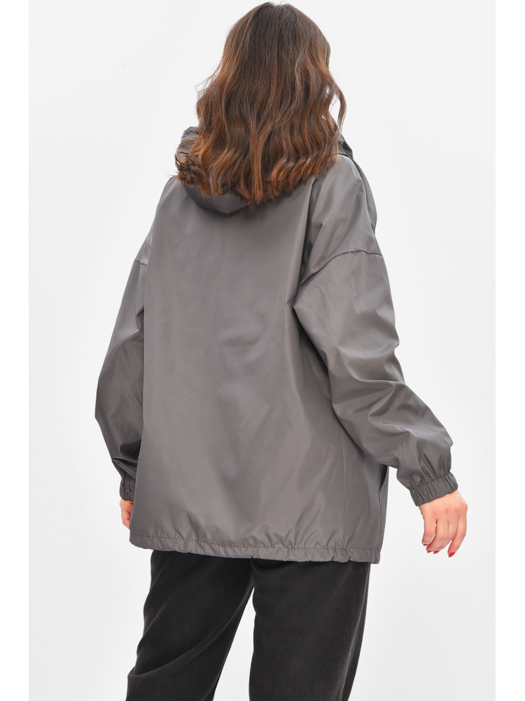 Ветровка женская однотонная серого цвета 1002 209021C