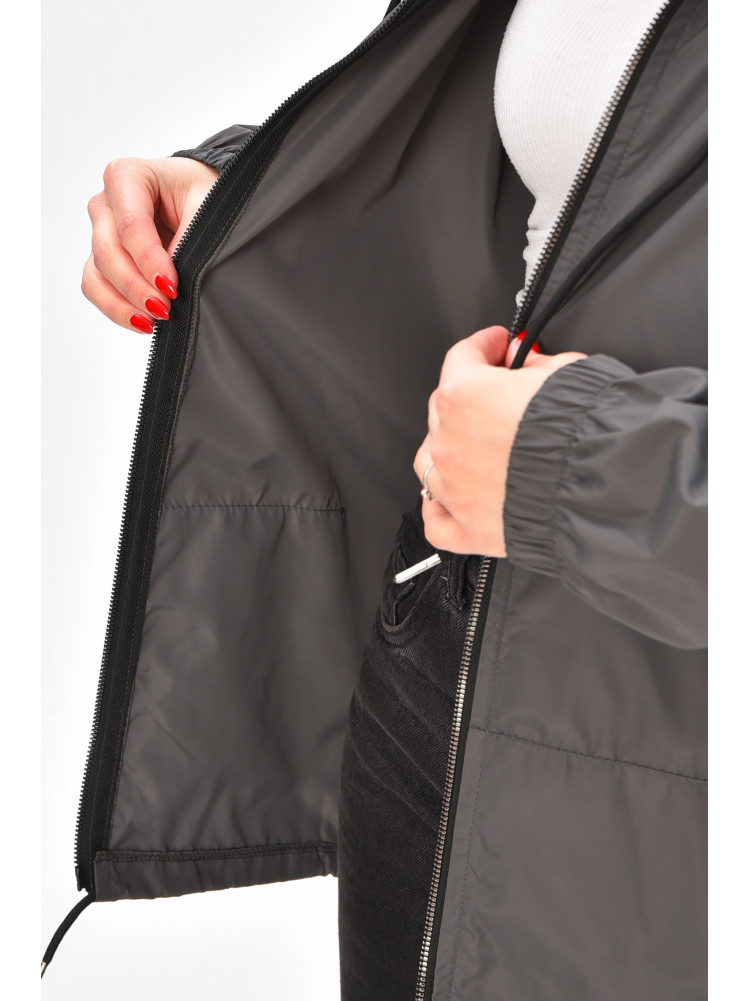 Ветровка женская однотонная серого цвета 1002 209022C