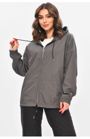 Ветровка женская однотонная серого цвета 1002 209023C Ветровка женская однотонная серого цвета 1002 209023C