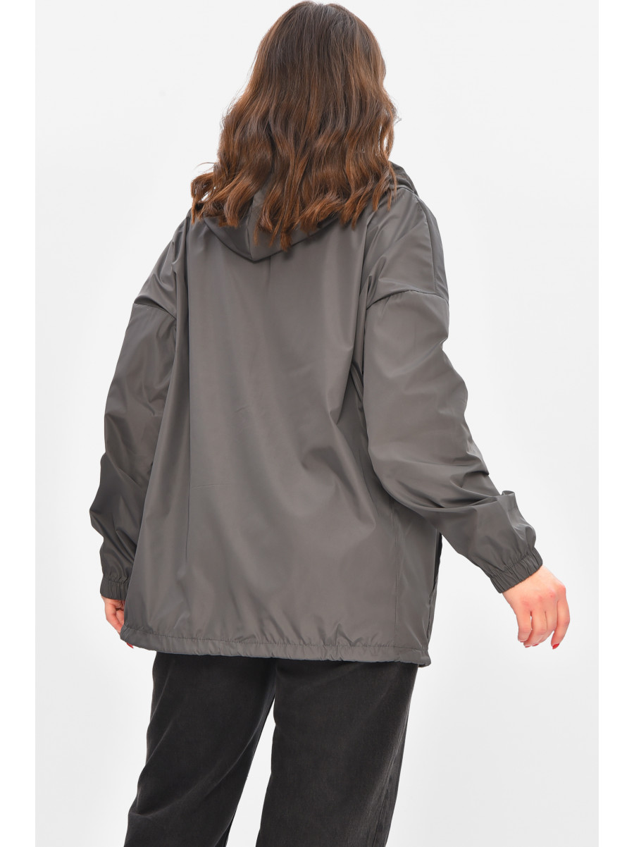 Ветровка женская однотонная серого цвета 1002 209023C