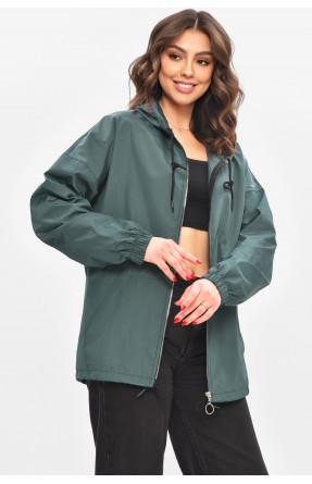 Ветровка женская однотонная зеленого цвета 1002 209024C Ветровка женская однотонная зеленого цвета 1002 209024C