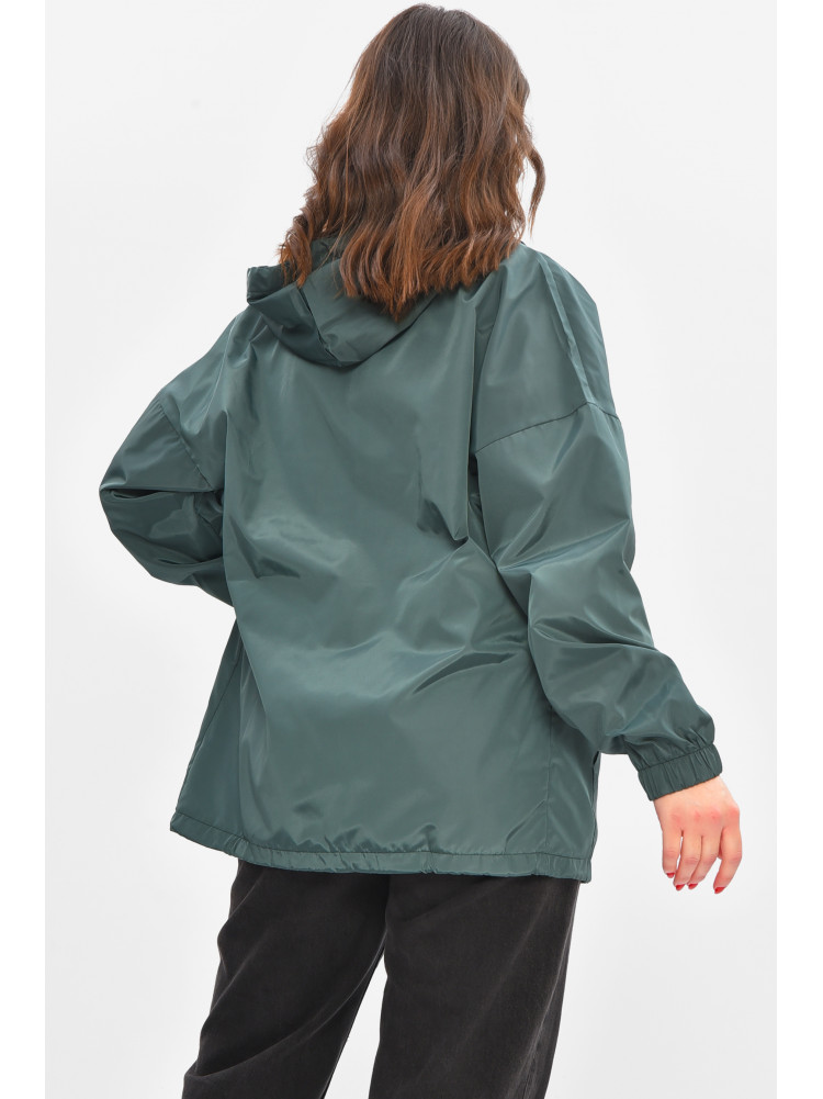 Вітровка жіноча однотонна зеленого кольору 1002 209024C