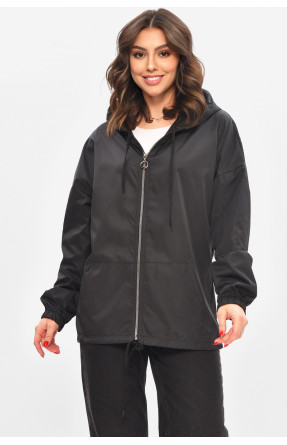 Ветровка женская однотонная черного цвета 1002 209025C Ветровка женская однотонная черного цвета 1002 209025C