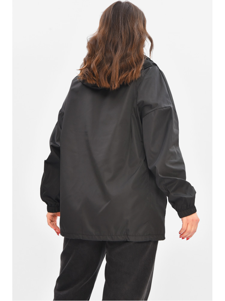 Вітровка жіноча однотонна чорного кольору 1002 209025C