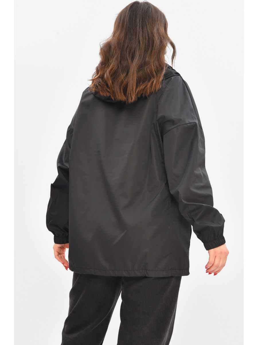 Вітровка жіноча однотонна чорного кольору 1002 209025C