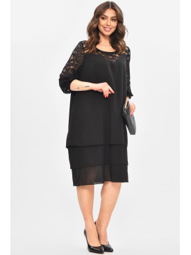Сукня жіноча напівбатальна чорного кольору 8343 209029C Сукня жіноча напівбатальна чорного кольору 8343 209029C