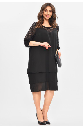 Сукня жіноча напівбатальна чорного кольору 8343 209029C Сукня жіноча напівбатальна чорного кольору 8343 209029C