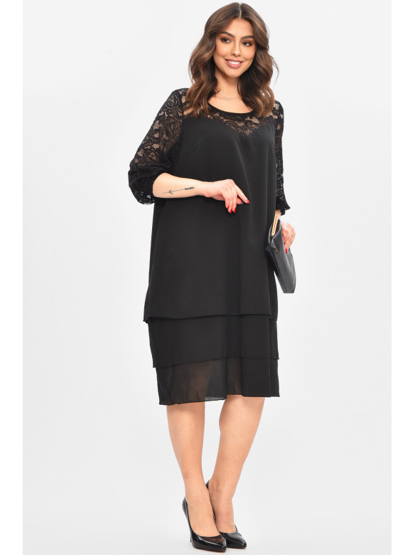 Сукня жіноча напівбатальна чорного кольору 8343 209029C