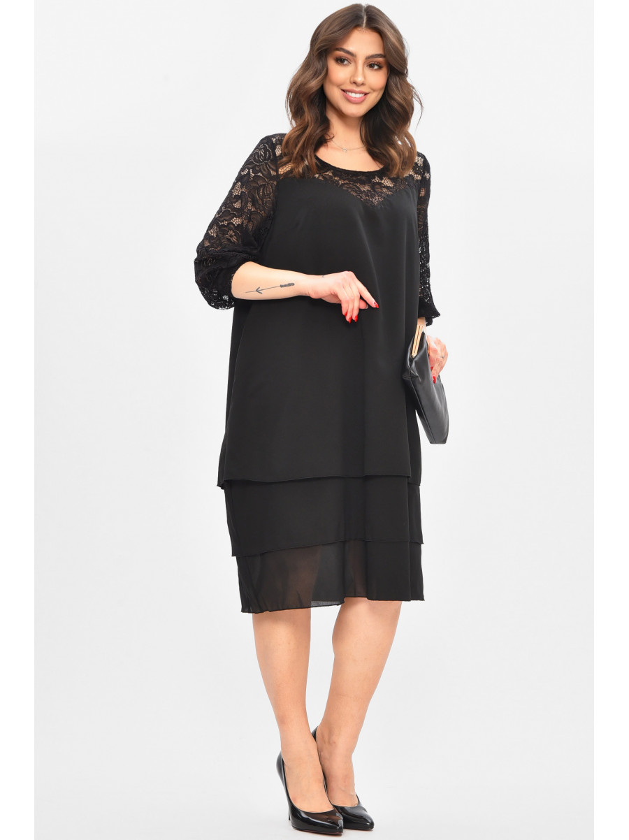 Сукня жіноча напівбатальна чорного кольору 8343 209029C