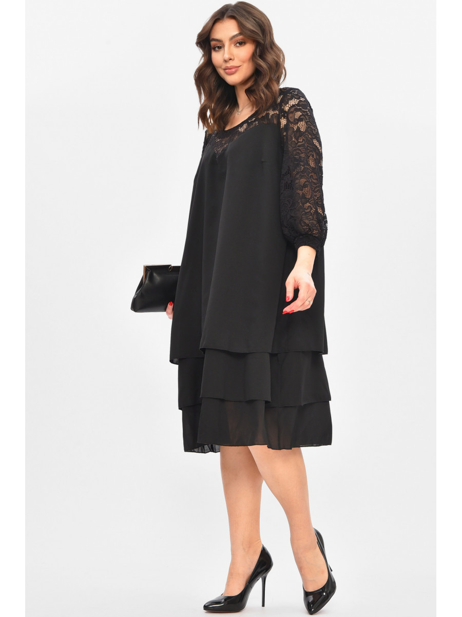 Сукня жіноча напівбатальна чорного кольору 8343 209029C