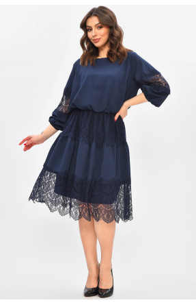 Платье женское однотонное тёмно-синего цвета 8337 209033C