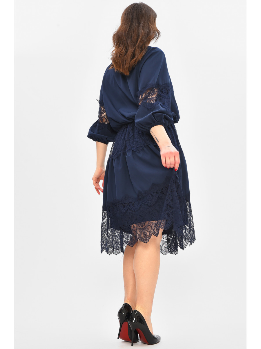 Платье женское однотонное тёмно-синего цвета 8337 209033C