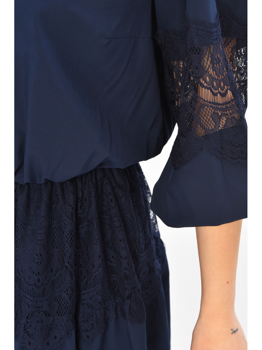 Платье женское однотонное тёмно-синего цвета 8337 209033C