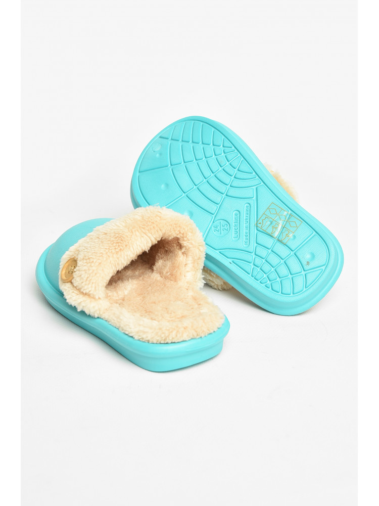 Тапочки детские бирюзового цвета на меху 5025-12 209034C