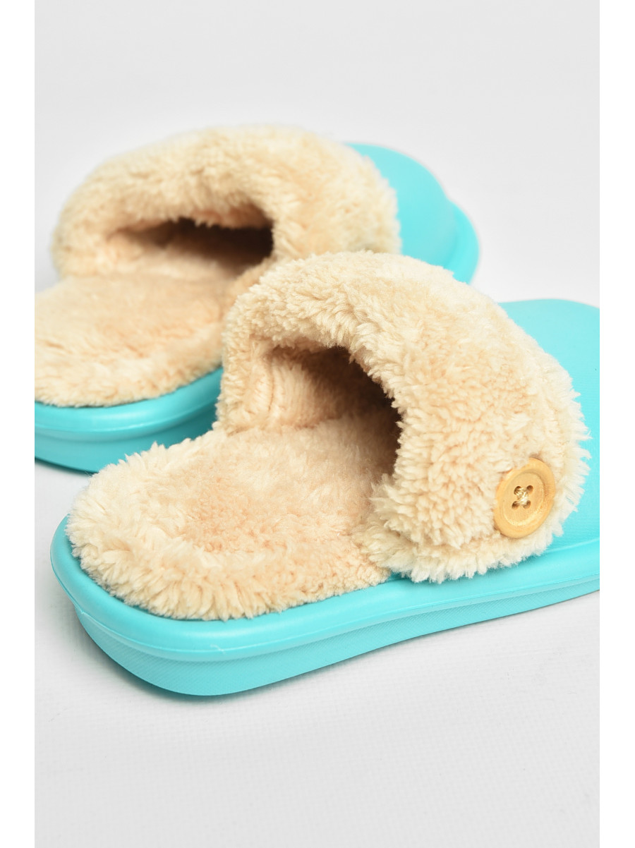 Тапочки детские бирюзового цвета на меху 5025-12 209034C