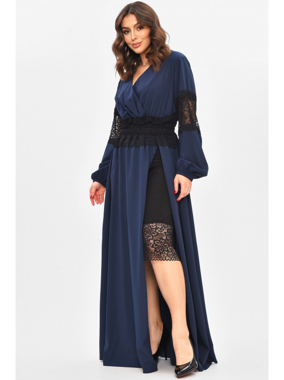 Платье женское однотонное тёмно-синего цвета 8345 209035C