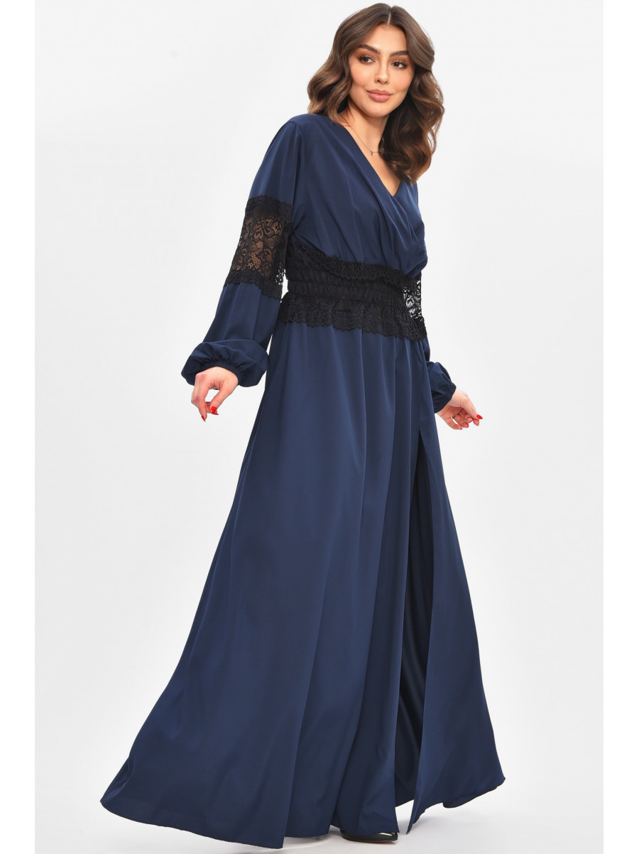 Платье женское однотонное тёмно-синего цвета 8345 209035C