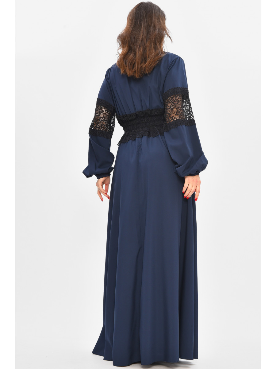 Платье женское однотонное тёмно-синего цвета 8345 209035C