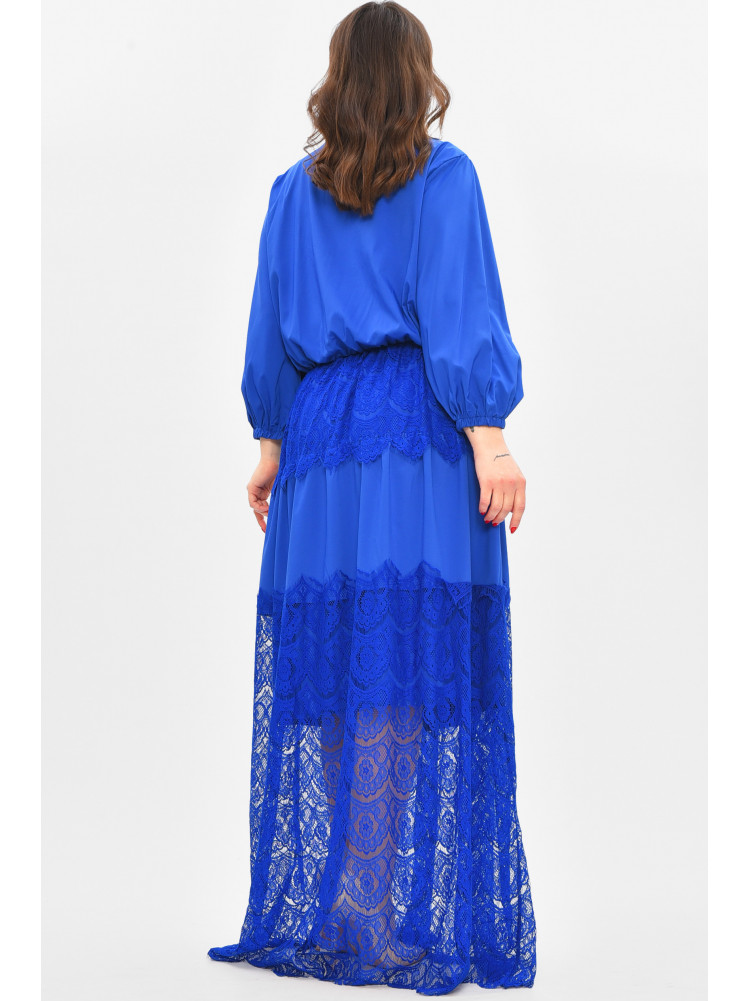 Платье женское однотонное полубатальное синего цвета 8348 209036C