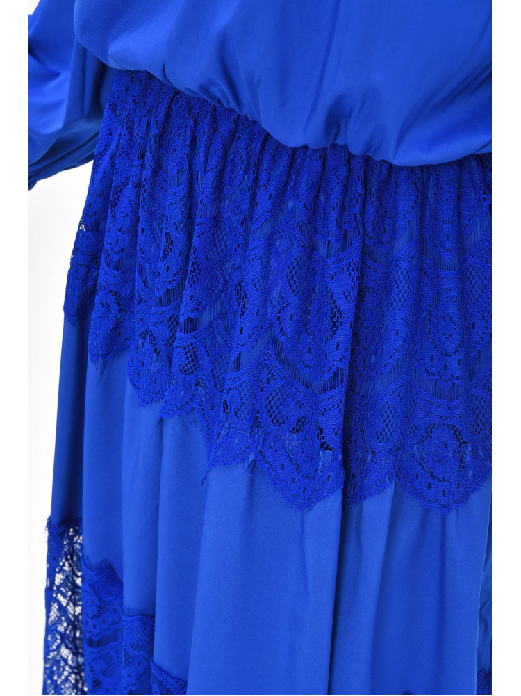 Платье женское однотонное полубатальное синего цвета 8348 209036C