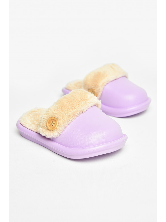 Тапочки детские фиолетового цвета на меху 5025-15 209037C