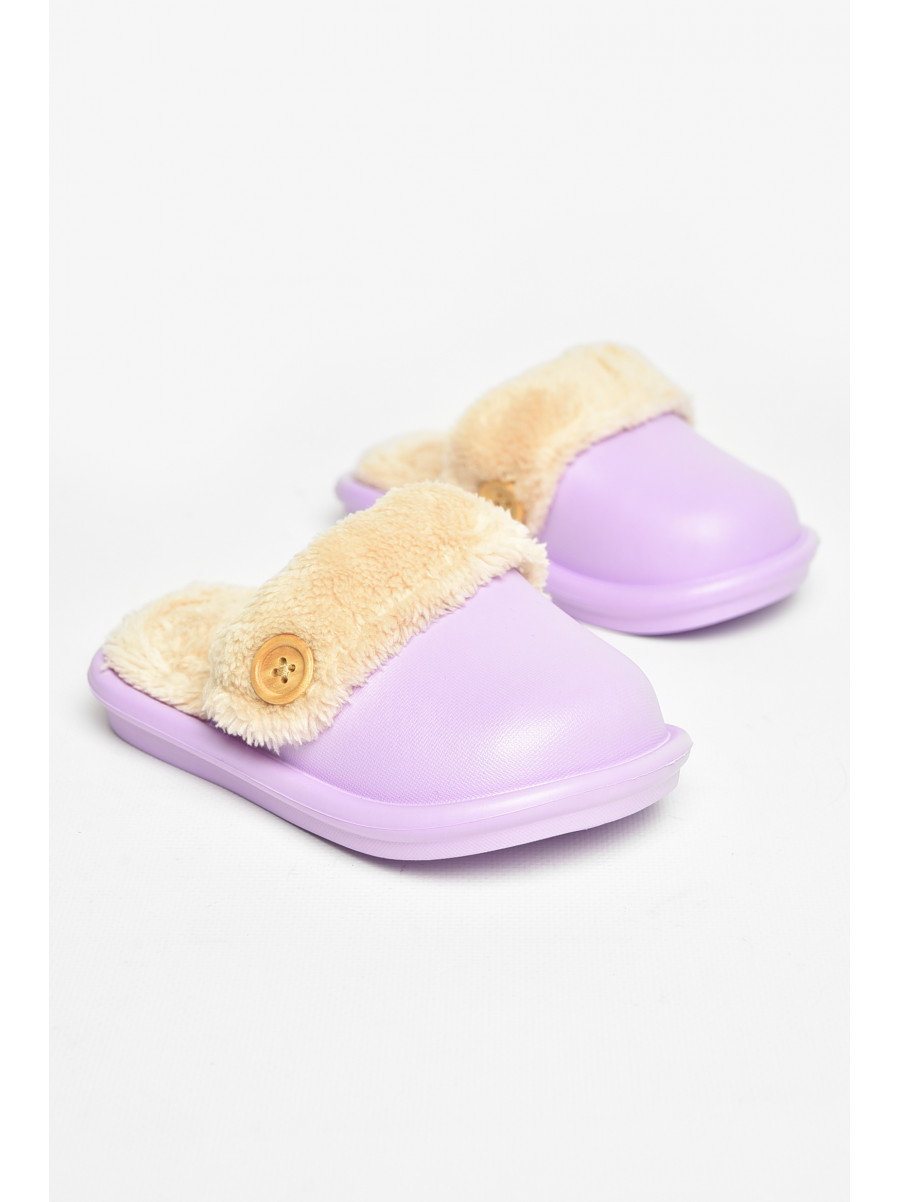 Тапочки детские фиолетового цвета на меху 5025-15 209037C
