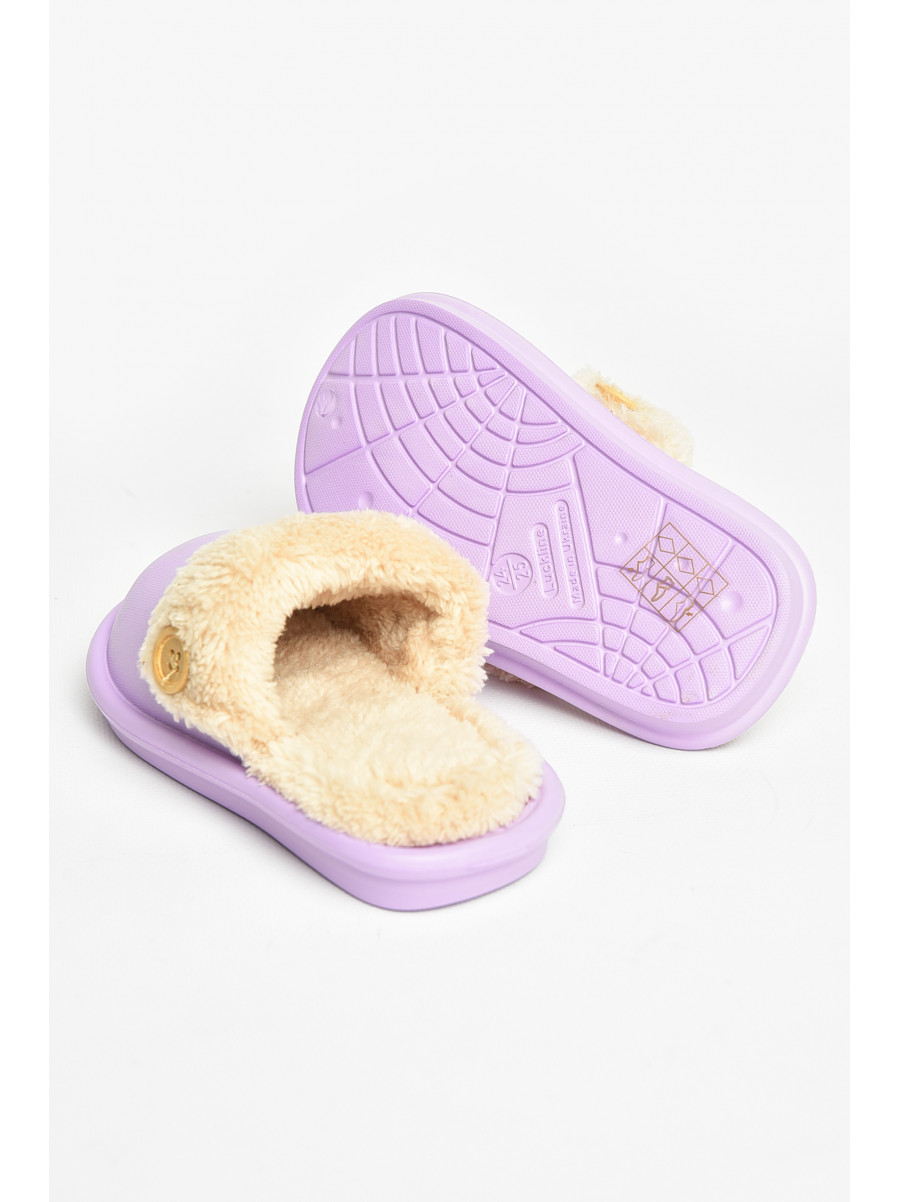 Тапочки детские фиолетового цвета на меху 5025-15 209037C