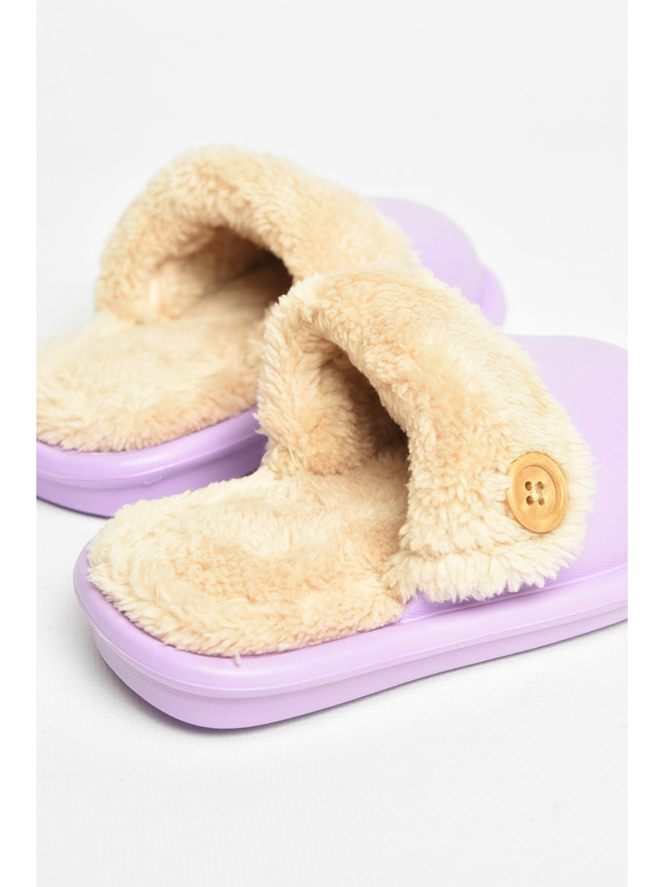 Тапочки детские фиолетового цвета на меху 5025-15 209037C