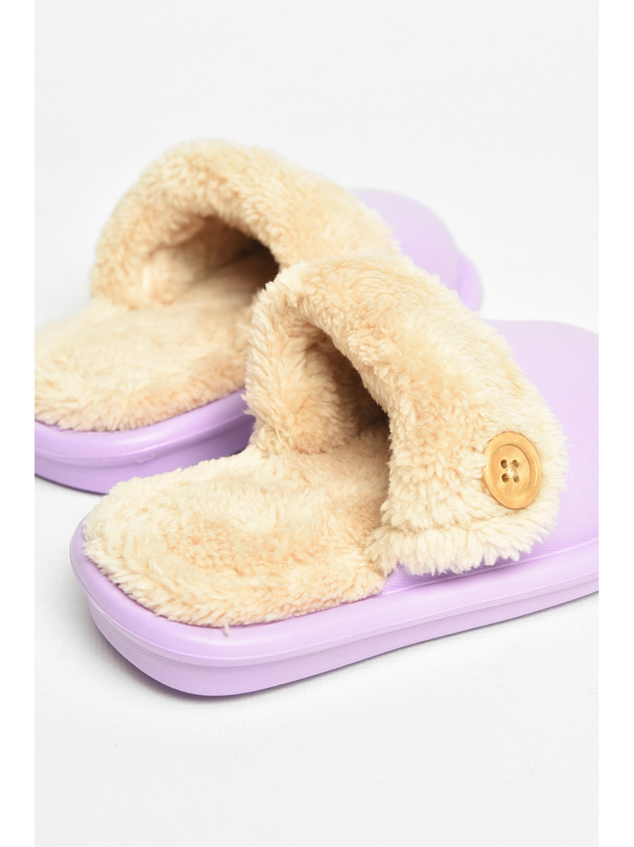Тапочки детские фиолетового цвета на меху 5025-15 209037C