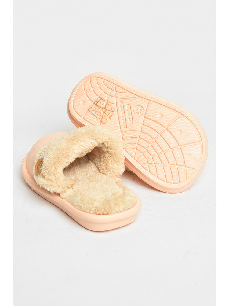 Тапочки детские розового цвета на меху 5025-7 209038C