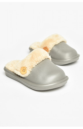 Тапочки детские серого цвета на меху 5025-3 209039C