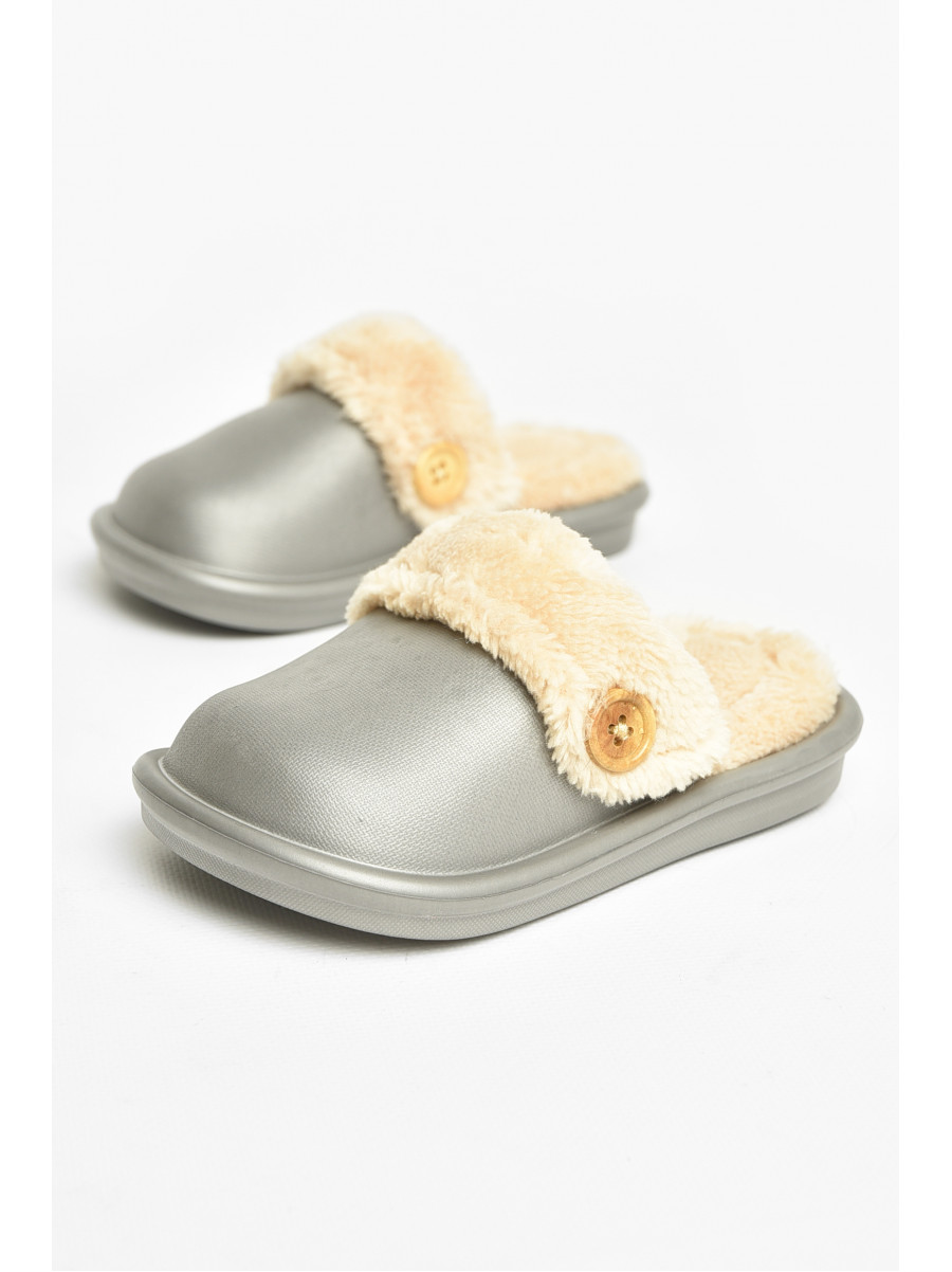 Тапочки детские серого цвета на меху 5025-3 209039C