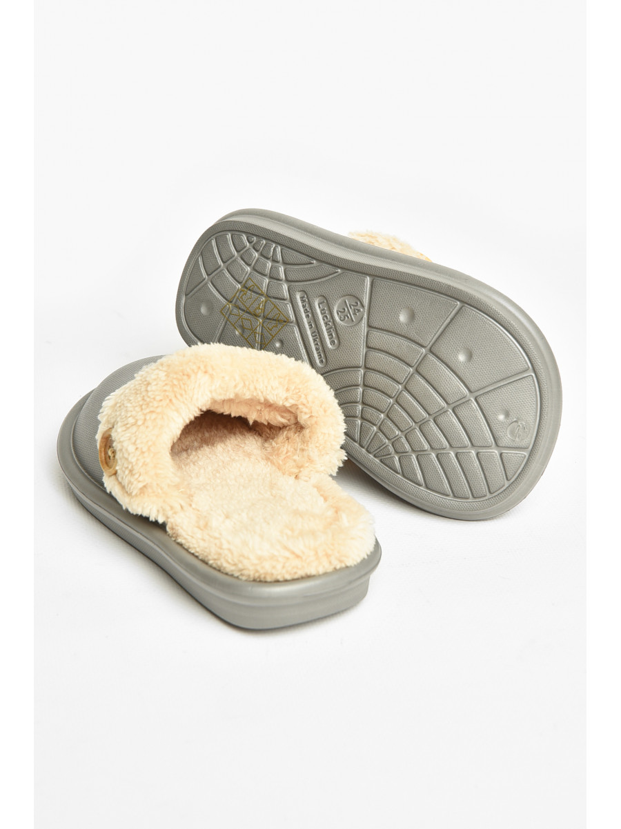 Тапочки детские серого цвета на меху 5025-3 209039C