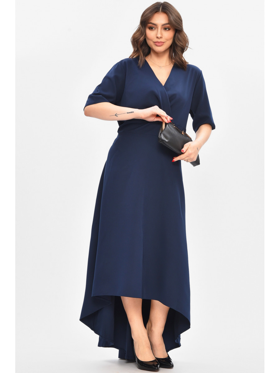 Платье женское однотонное тёмно-синего цвета 209040C