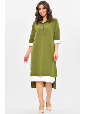 Платье женское однотонное зеленого цвета 8275 209042C