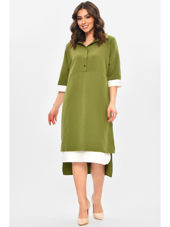 Платье женское однотонное зеленого цвета 8275 209042C