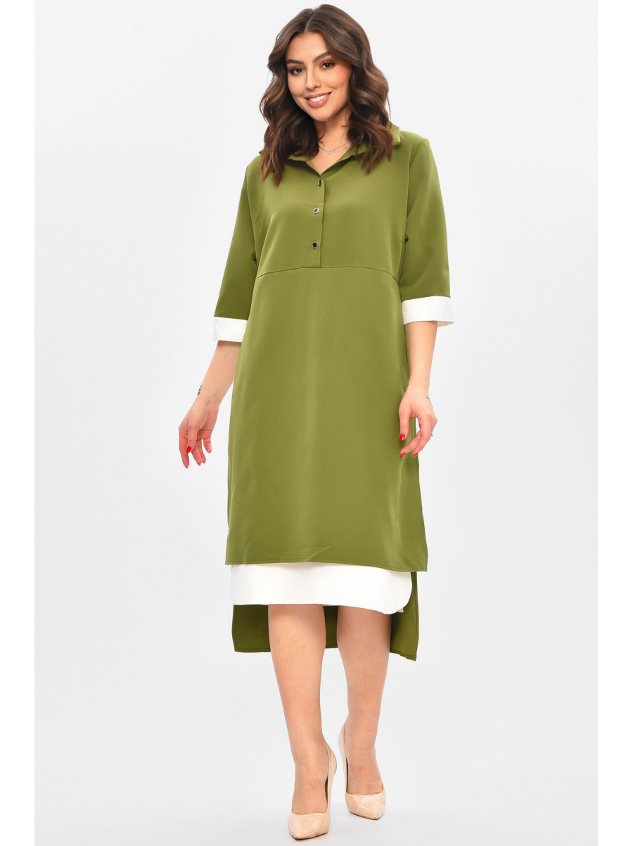 Платье женское однотонное зеленого цвета 8275 209042C