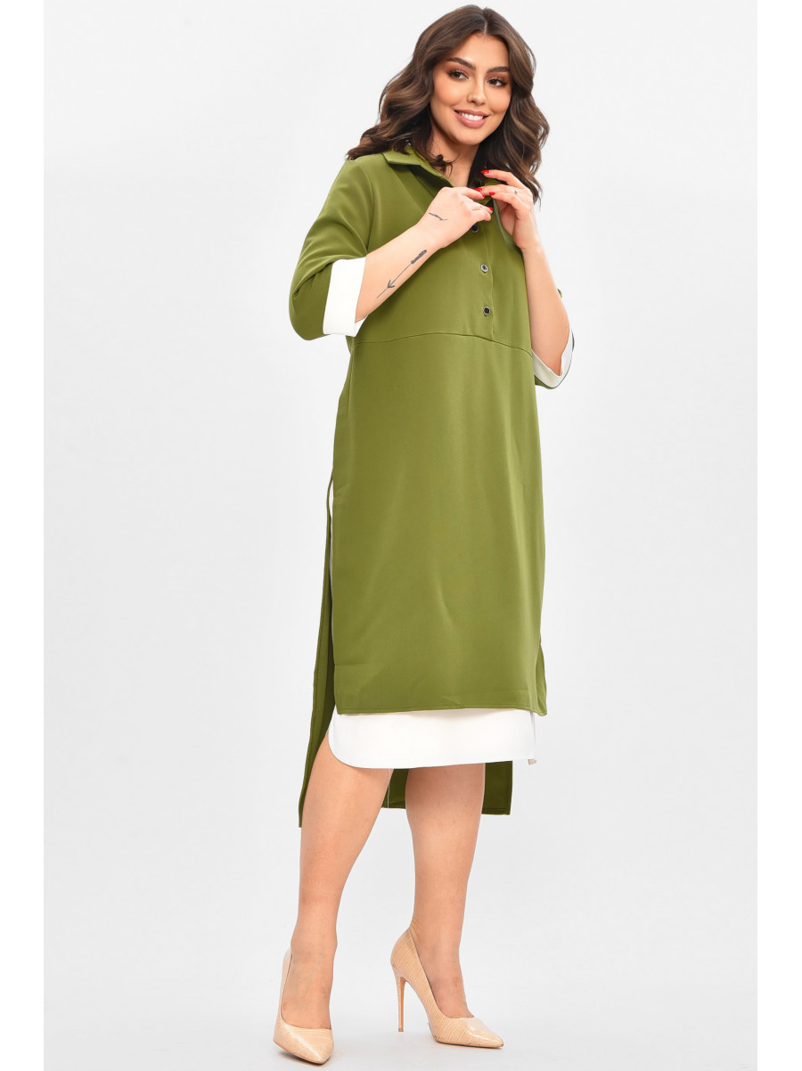Платье женское однотонное зеленого цвета 8275 209042C