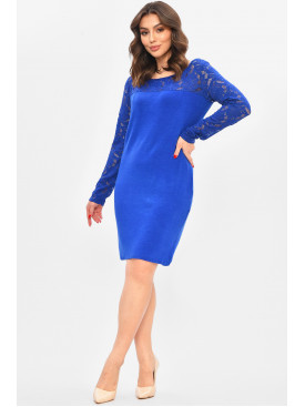 Платье женское однотонное синего цвета 8074 209043C