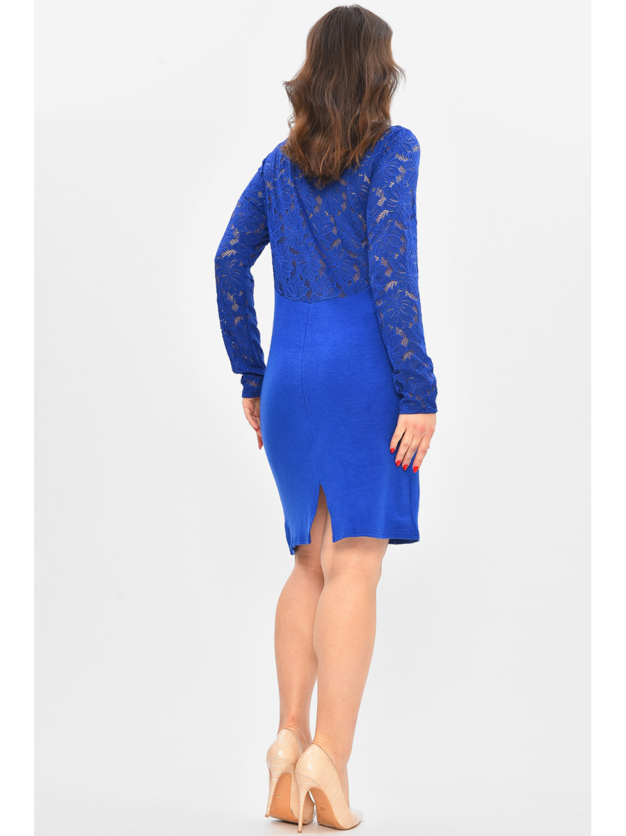 Платье женское однотонное синего цвета 8074 209043C