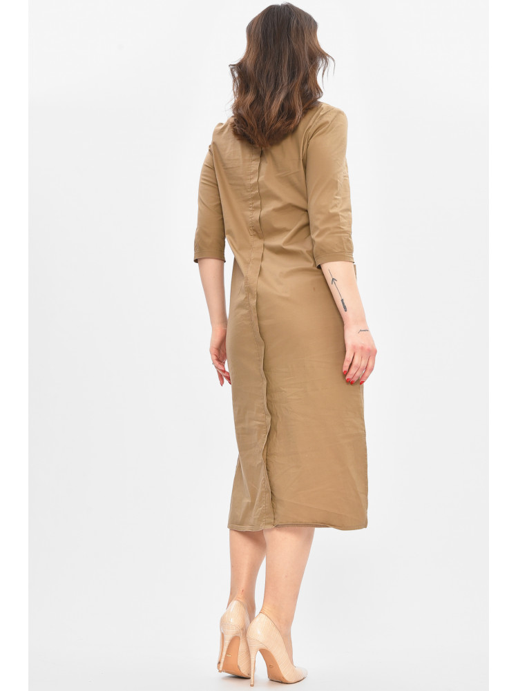 Платье женское однотонное бежевого цвета 209044C