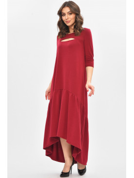 Сукня жіноча напівбатальна бордового кольору 8336 209045C