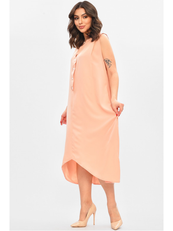 Платье женское полубатальное розового цвета 8252 209046C