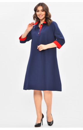 Платье женское полубатальное тёмно-синего цвета 8163 209047C