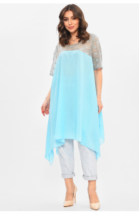 Блуза женская полубатальная голубого цвета цвета 8277 209049C