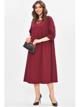 Платье женское полубатальное бордового цвета 8203 209050C Платье женское полубатальное бордового цвета 8203 209050C