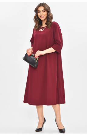 Платье женское полубатальное бордового цвета 8203 209050C