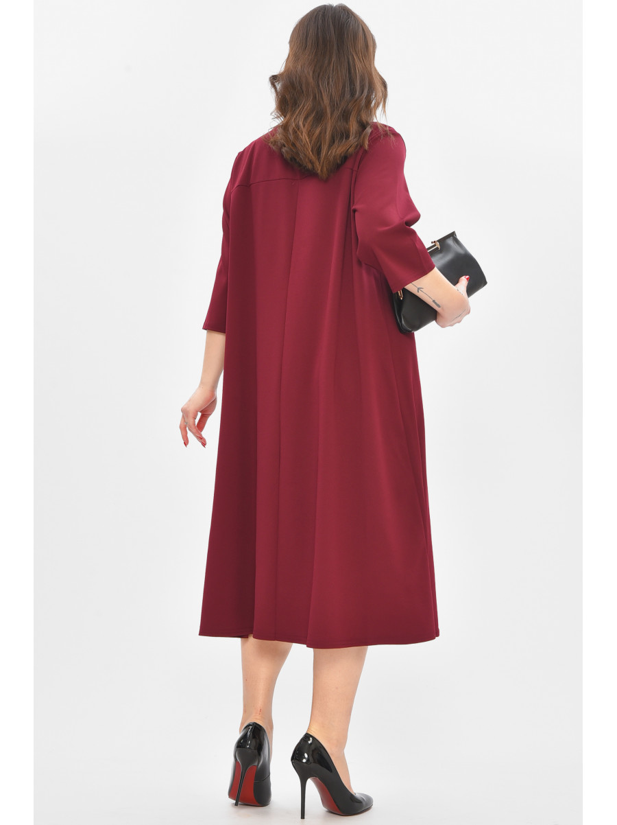 Платье женское полубатальное бордового цвета 8203 209050C