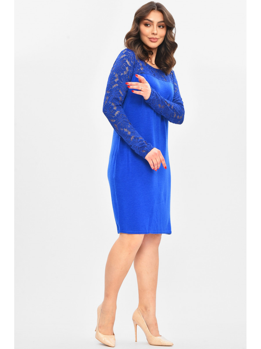 Платье женское однотонное синего цвета 8074 209051C