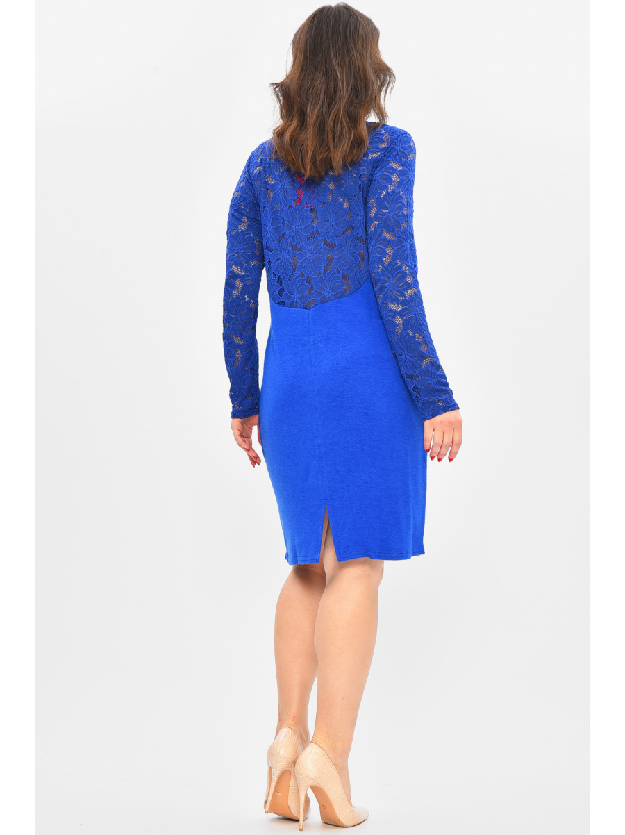 Платье женское однотонное синего цвета 8074 209051C